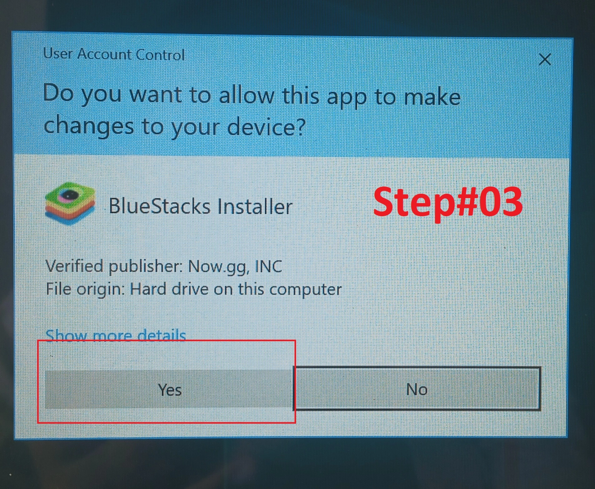 Now click on Yes to access your control panel